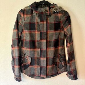 Kirra by PacSun, Multicolored, Lined, Recycled Wool, Hooded Jacket. Size XS